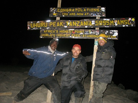 Chad hayes and Clinton Barry on Kilimanjaro Summit, 7summits expeditions